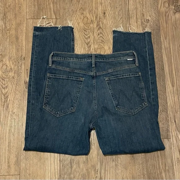 MOTHER Blue Ankle Cropped Jeans - Picture 2 of 9